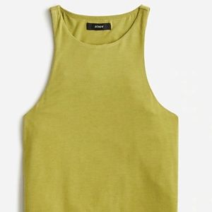 J. Crew FormKnit High-neck Cutaway Tank Top in Olive Green, size Medium